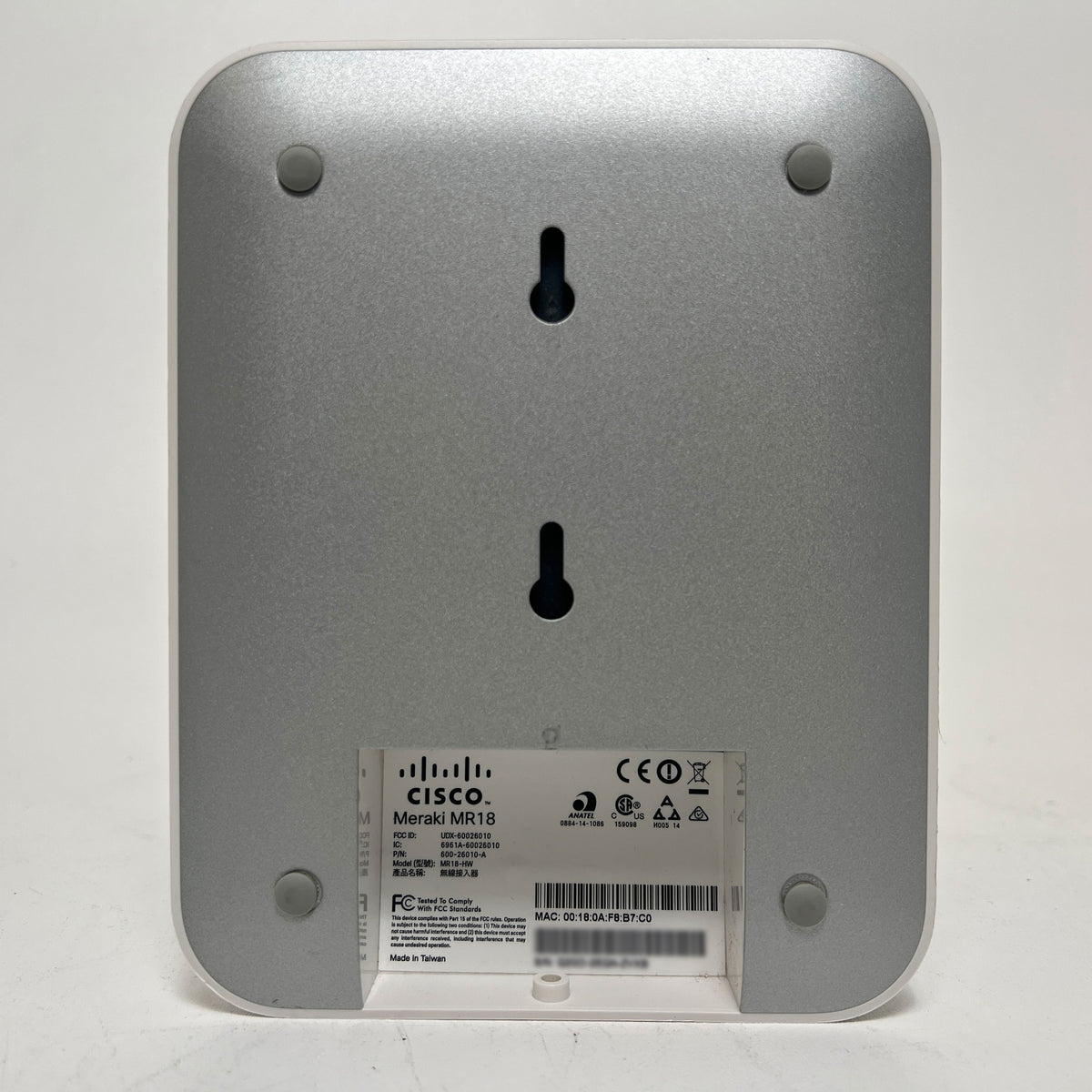 その他 CISCO Meraki MR18 Cisco Meraki MR18-HW 1-Port 10/100/1000 PoE Wireless Access