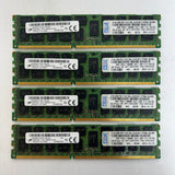 LOT OF 4 Micron 8GB PC3L-10600R ECC Server Memory RAM MT36KSF1G72PZ-1G4K1HE 32GB