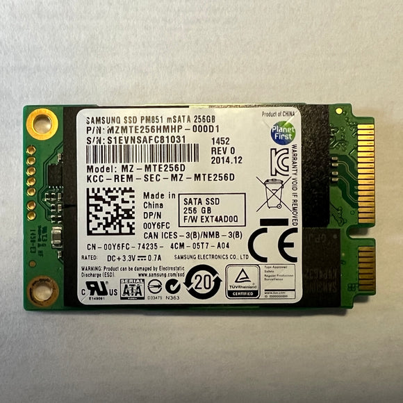 Samsung PM851 256GB MZMTE256HMHP SSD mSATA