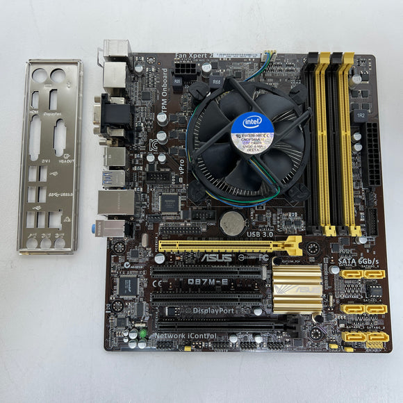 ASUS Intel Q87M-E LGA1150 HDMI mATX Desktop Motherboard + I/O Shield + Fan
