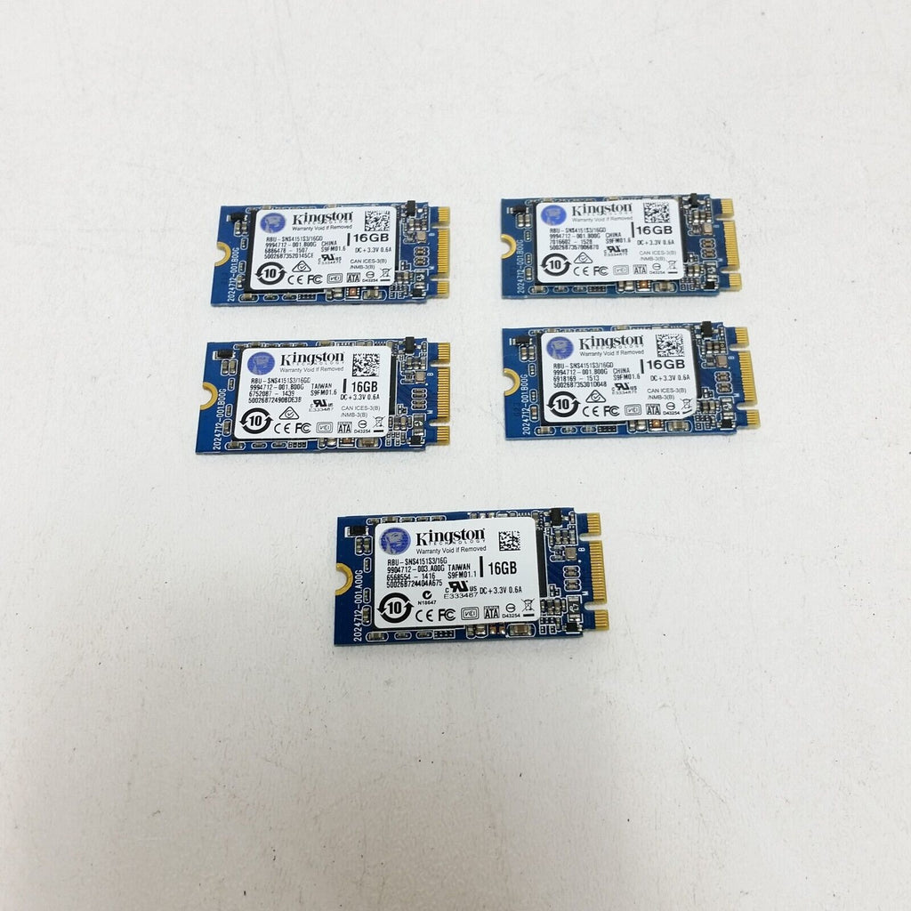 Kingston Rbu-sns4151s3 16gb Solid State SSD Chromebook Hard Drive (Lot of 5)
