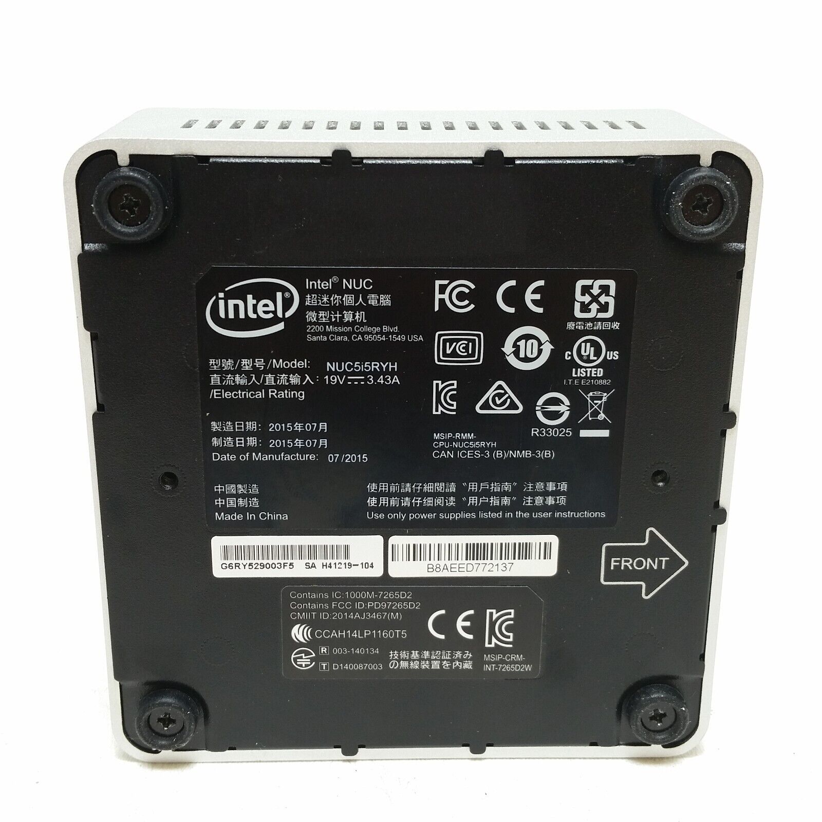 Intel NUC NUC5i5RYH Mini Desktop | i5-5250U | 8GB | 256GB SSD