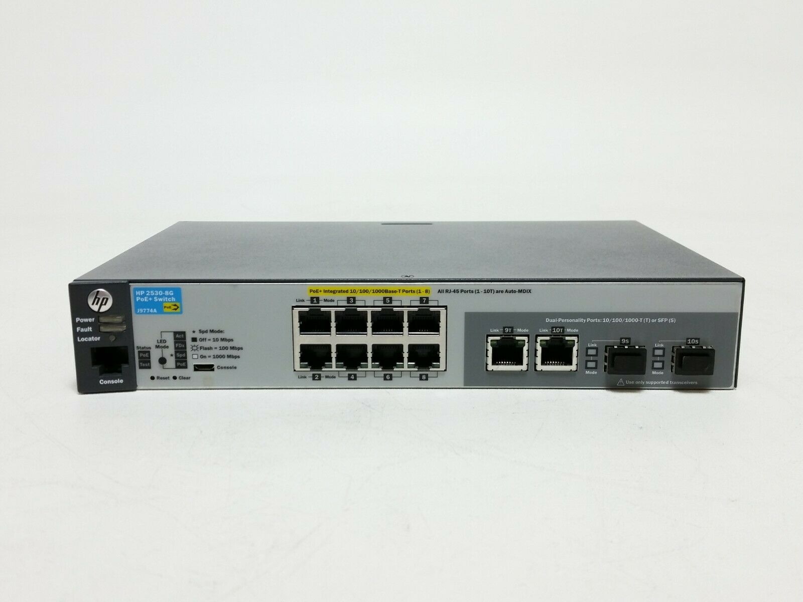 F3659HP 2530-8 PoE+Switch J9780A AC付属 通電...+soporte.cofaer.org.ar