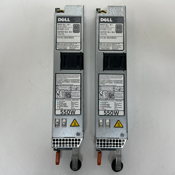 LOT OF 2 Dell PowerEdge RYMG6 0RYMG6 D550E-S0 550W Switching Power Supply AC