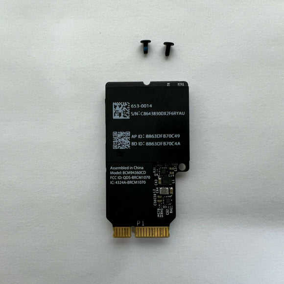 Apple iMac A1418 / A1419 WiFi & Bluetooth Airport Card # 653-0014, With Screws