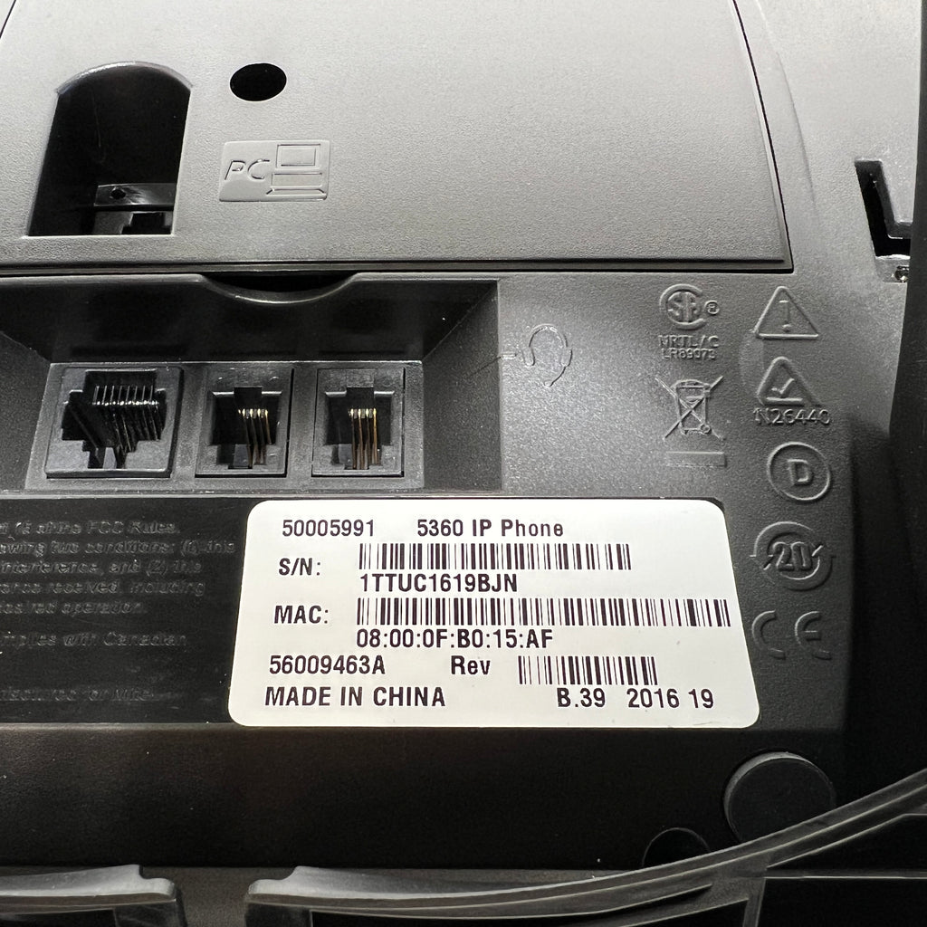 MITEL 5360 Black IP Office Color Touchscreen Display Phone 50005991 ...