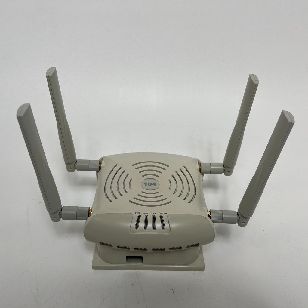 ARUBA AP-104 WIRELESS ACCESS POINT W/ FOUR ANTENNAS & Bracket (No Adapter)