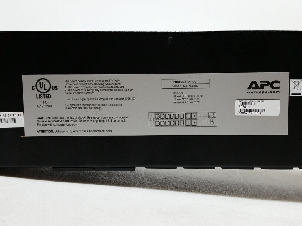 APC AP7811 Rack PDU Metered 2U 30A 208V (12) C13s Surge Protector