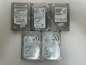 Lot of 5 Mixed Brands 3.5" 160GB SATA Desktop Hard Drive Western Digital Hitachi