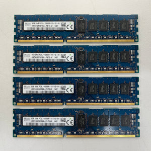 LOT OF 4 SK Hynix 8GB PC3L-12800R ECC Server Memory RAM HMT41GR7AFR8A-PB 32GB