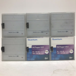 Lot of 6 - Quantum DLTtape VS1 80/160GB 160/320gb 0.5" Cartridge, MR-V1MQN-01