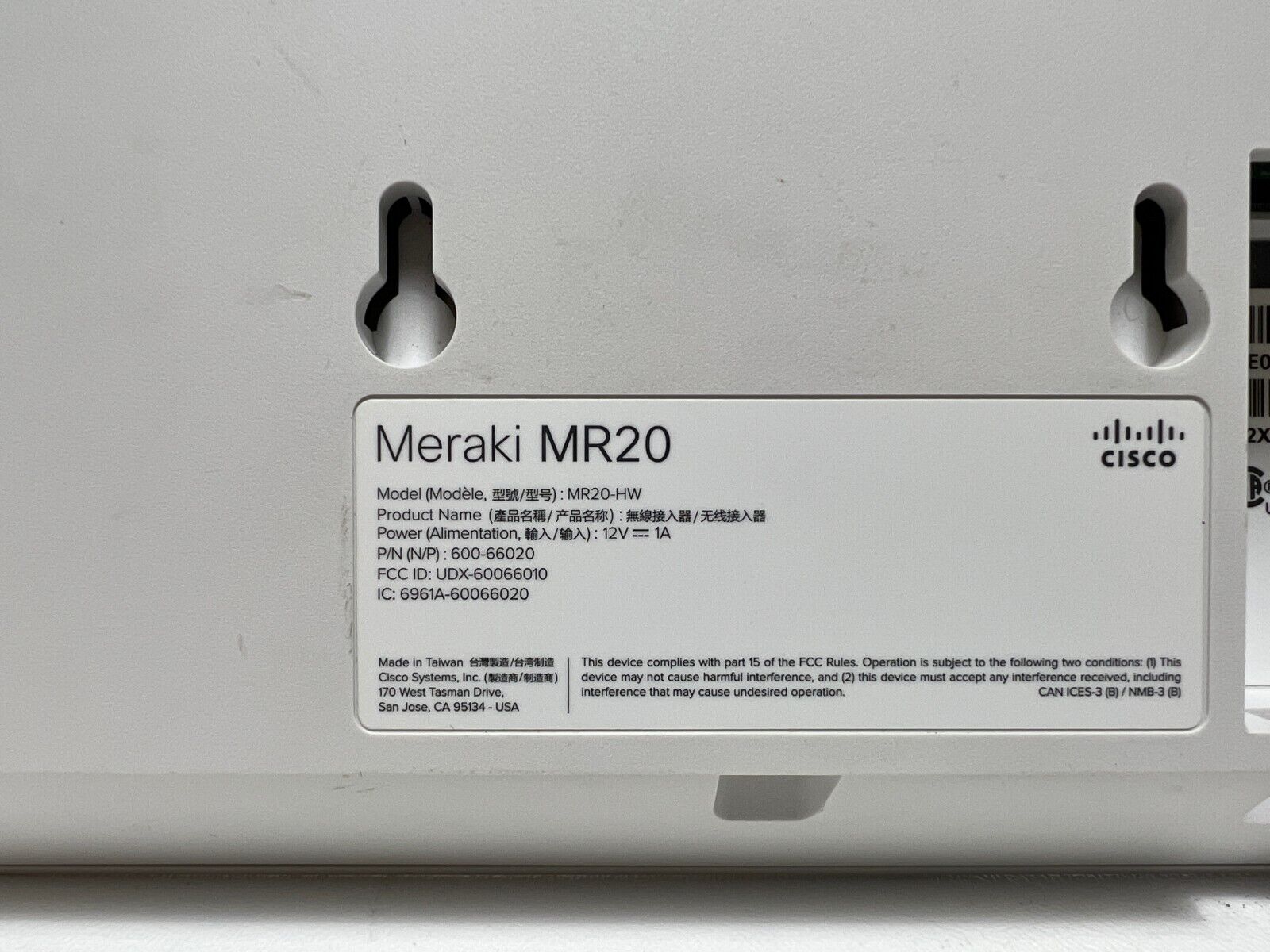 Cisco Meraki MR20 Wireless Access Point UNCLAIMED – Dynamic Computer ...