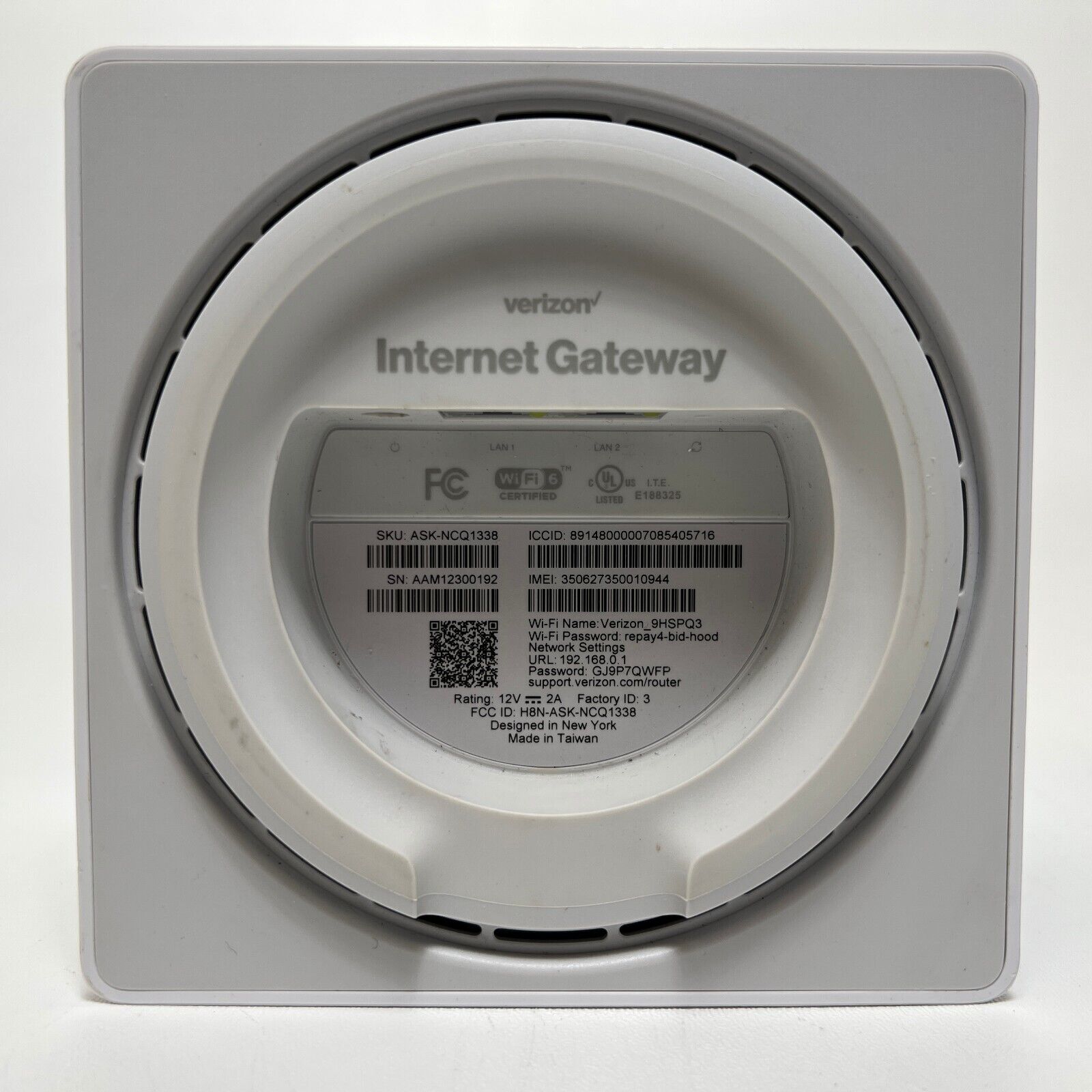 Verizon Internet Gateway ASK-NCQ1338 LTE 5G Modem/Router – Dynamic ...