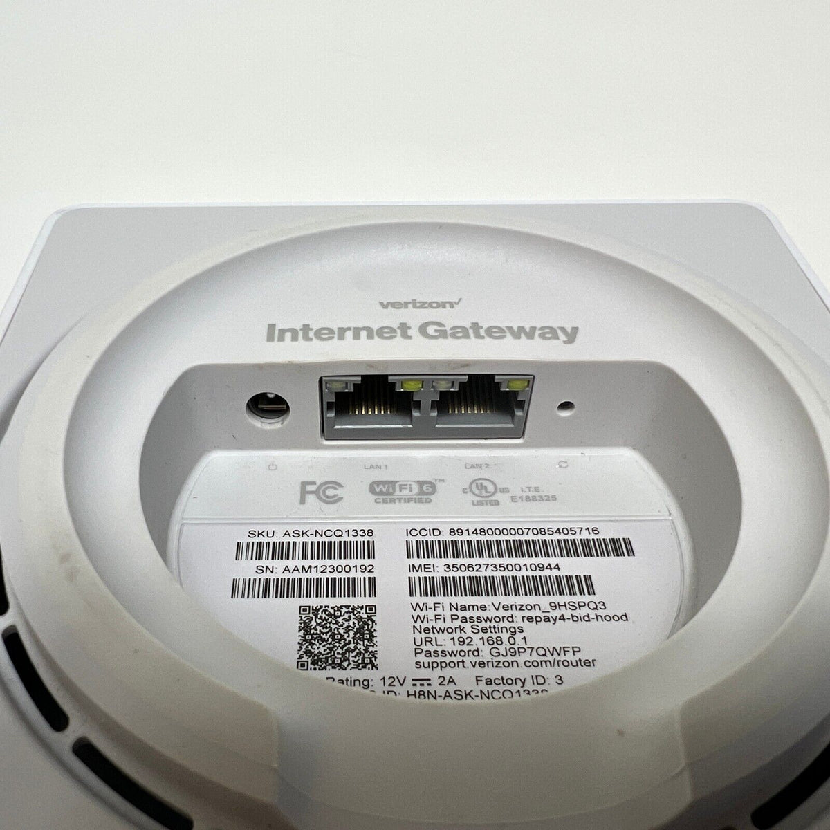Verizon Gateyway Router Verizon Internet Gateway ASK-NCQ1338 LTE 5G Modem/Router – Dynamic ...