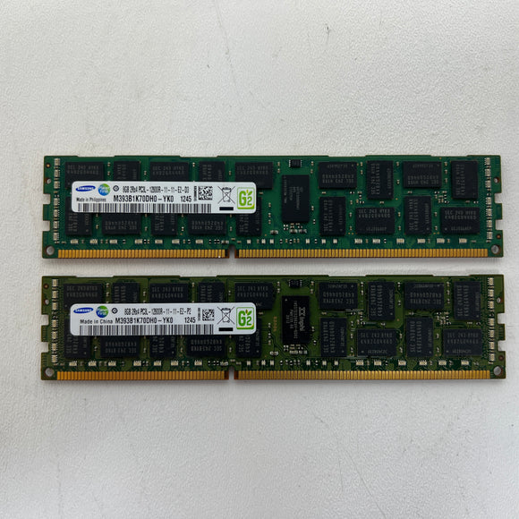 LOT OF 2 Samsung 8GB PC3L-12800R ECC Server Memory RAM M393B1K70DH0-YK0 16GB